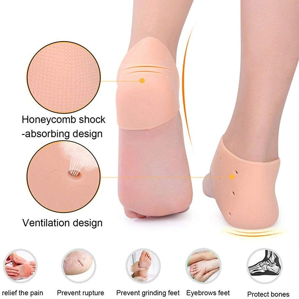 A Person is Wearing Heel Anti-Crack Set..