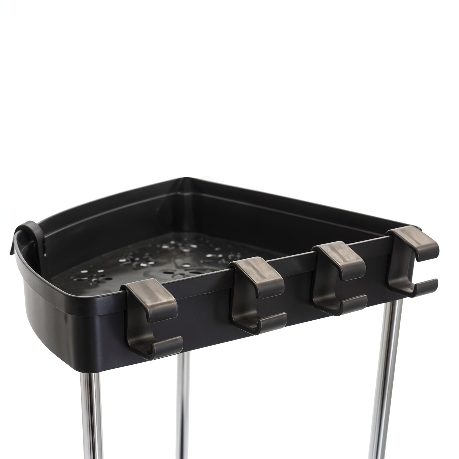 Hooks Details Of a Corner Storage Rack.