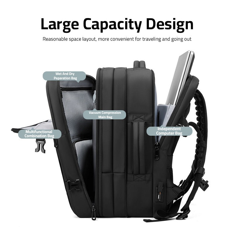 Large Capacity Expandable Travel Backpack.