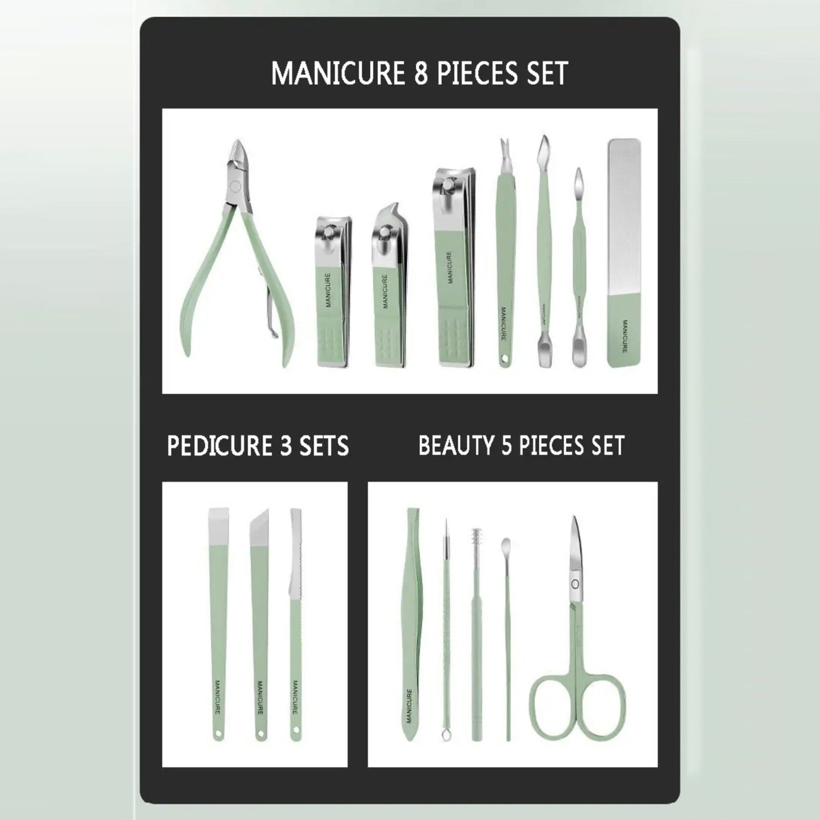 16-Piece Professional Nail Clipper Kit.