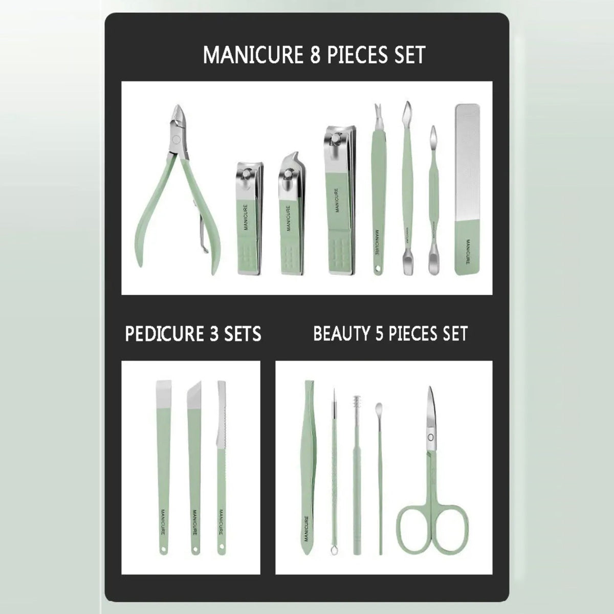 16-Piece Professional Nail Clipper Kit.