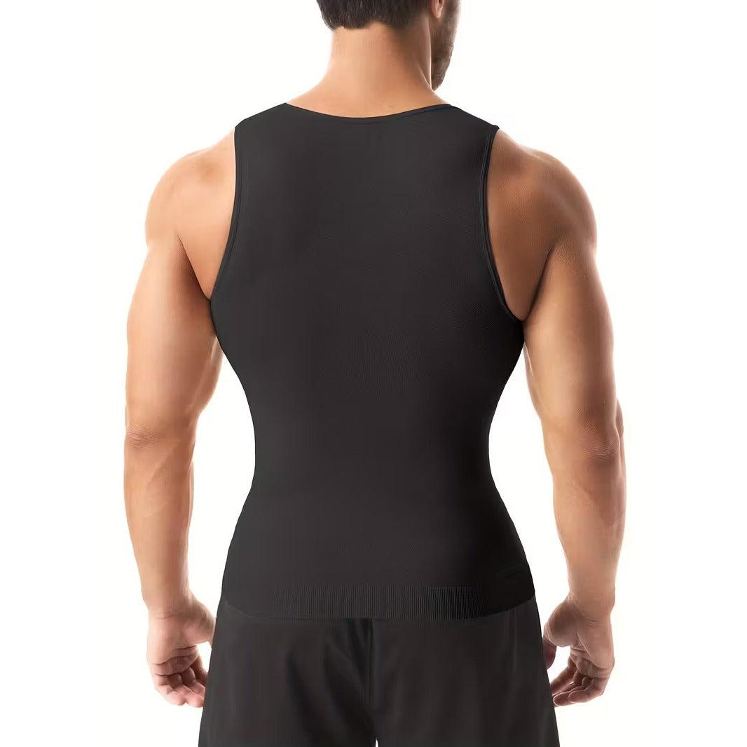 A Person is wearing Men’s Slimming Compression Shaper Vest.