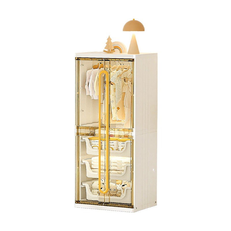 Modern Wardrobe Cloth Storage Cabinet Rack Organized with Clothes.