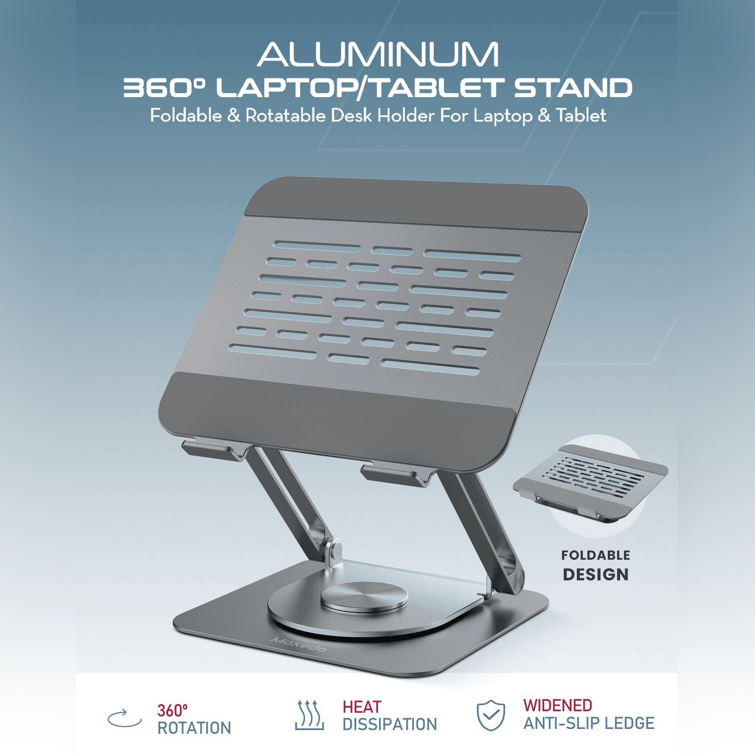 A Moxedo Aluminum Laptop/ Tablet Stand.