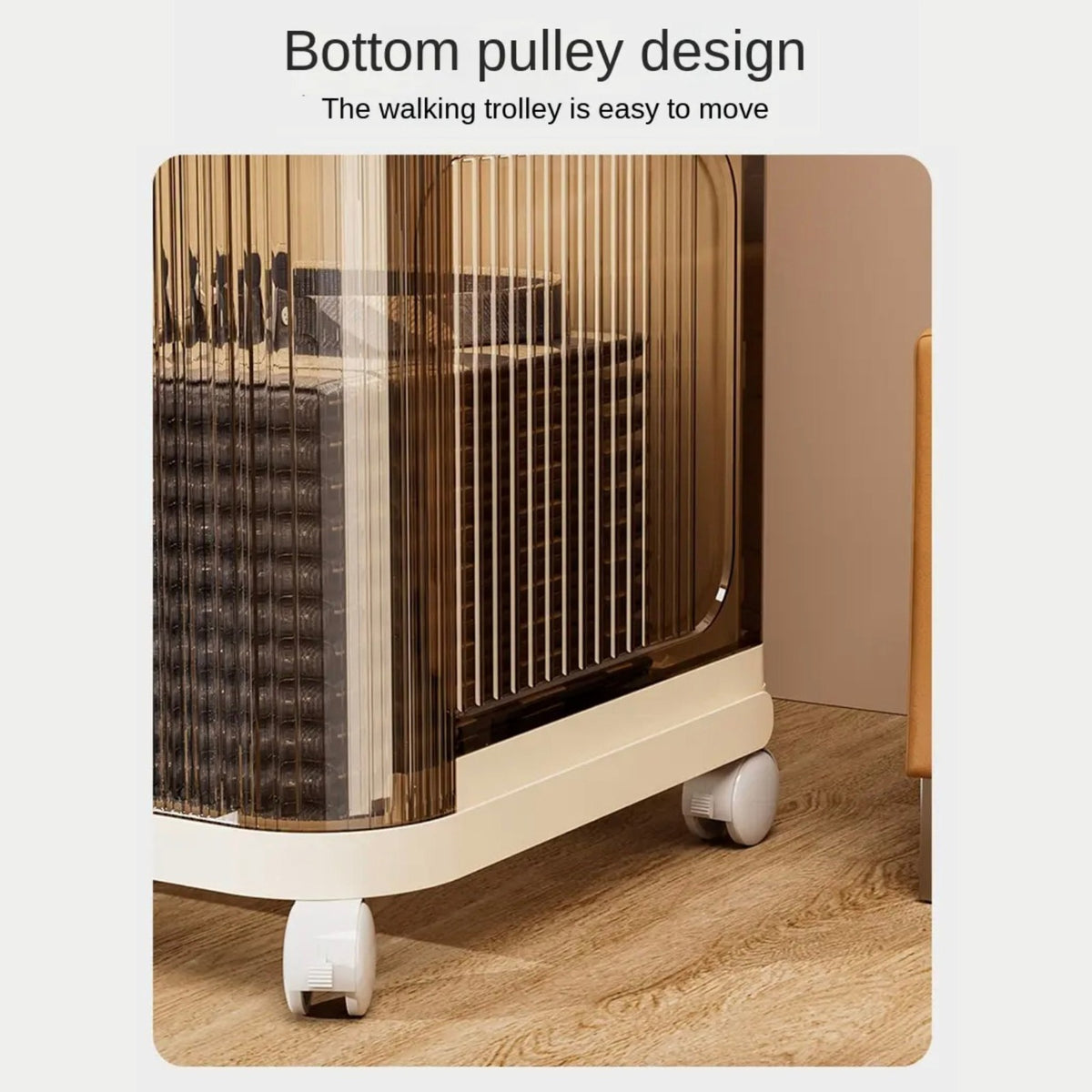 Bottom Wheels Of Multi-Layer Movable Storage Cabinet.