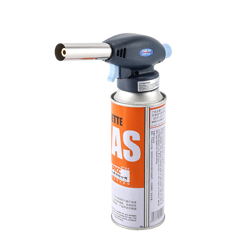 Multi-Purpose Butane Torch Flame Gun is Attached to Gas Canister.