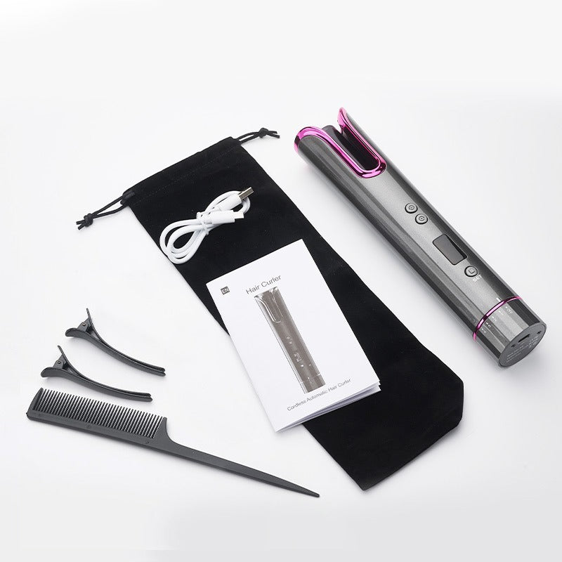 Cordless Automatic Hair Curler, Portable Rechargeable Curling Iron