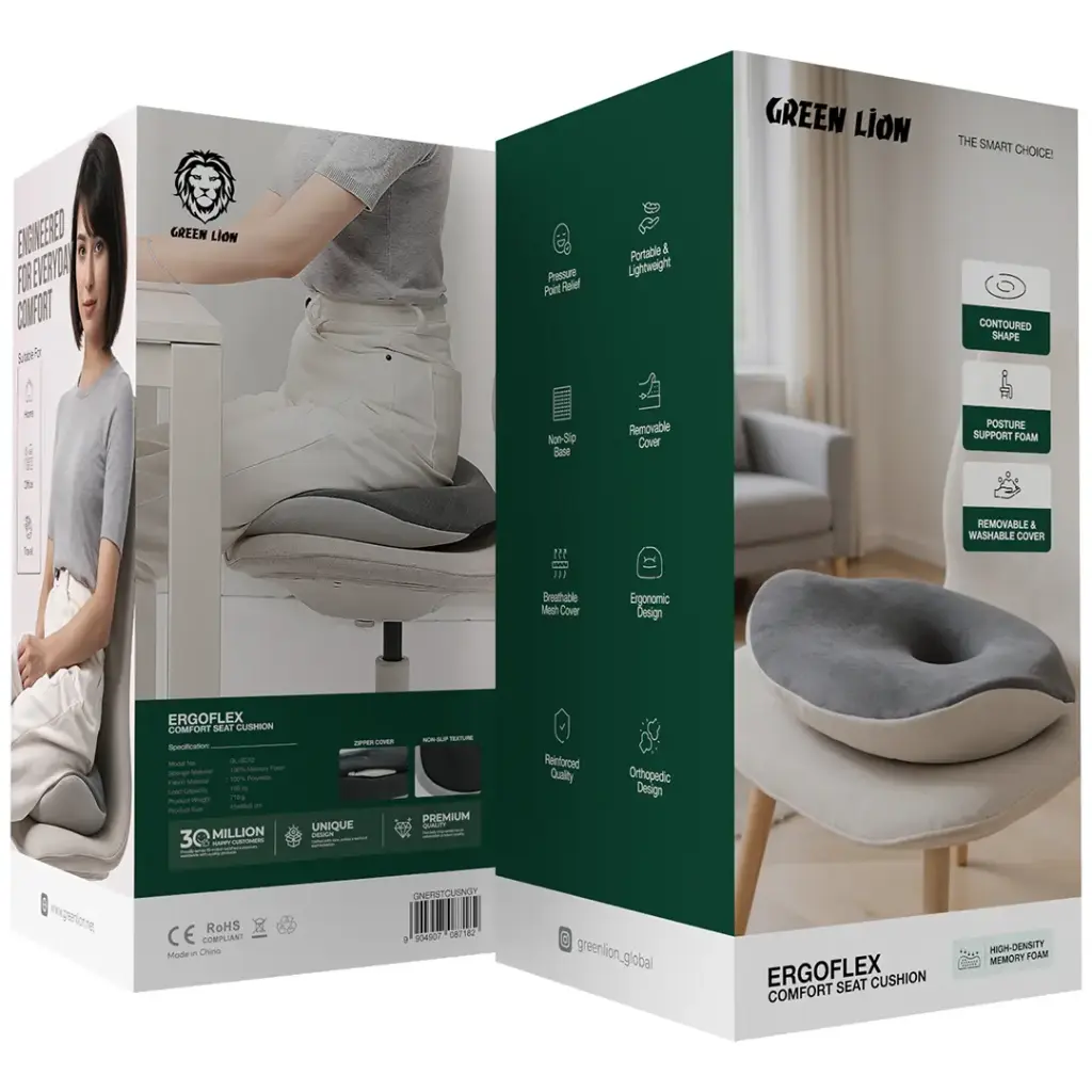 Pack of Green Lion ErgoFlex Comfort Seat Cushion.