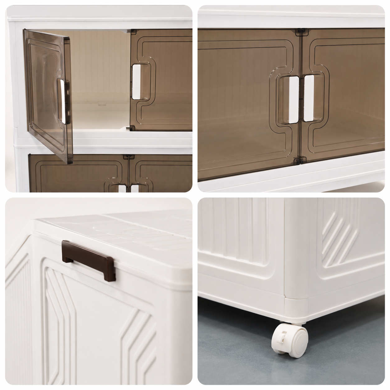 Parts Details of Foldable Storage Cabinet is Placed at the Corner of the room.