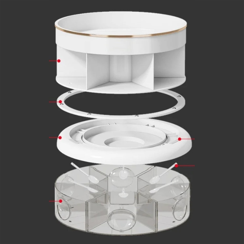 Rotating Kitchen Spice Rack, Turntable Storage Tray, Multi-Grid Seasoning Organizer with Drawer Rotating Kitchen Spice Rack, Turntable Storage Tray, Multi-Grid Seasoning Organizer with Drawer