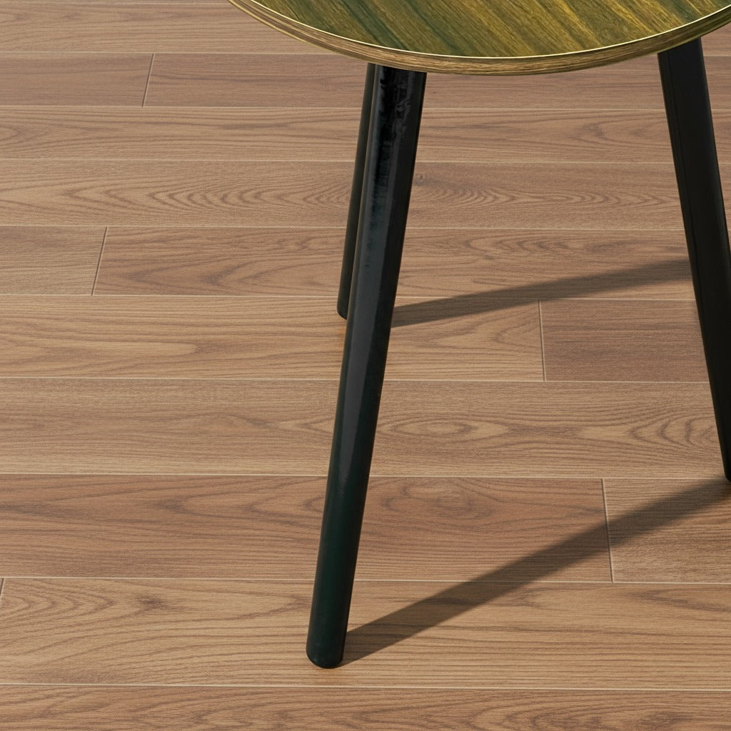 Legs Of a Modern Round Wooden Side Coffee Table.