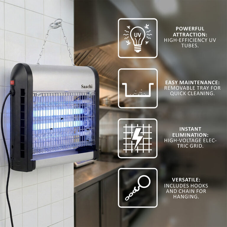 Saachi insect killer on a kitchen wall with features highlighted