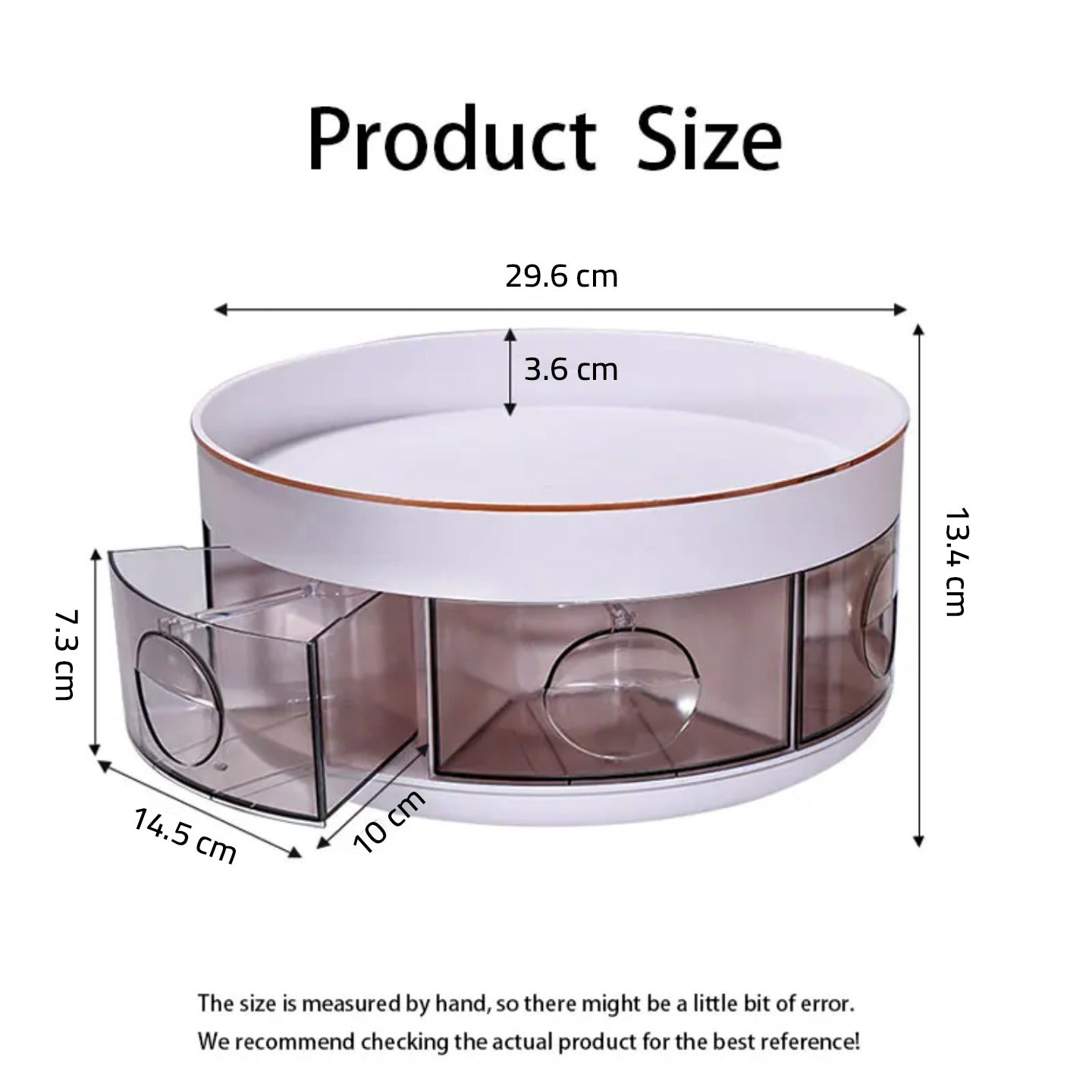 Size Details Of iRotating Kitchen Spice Rack.