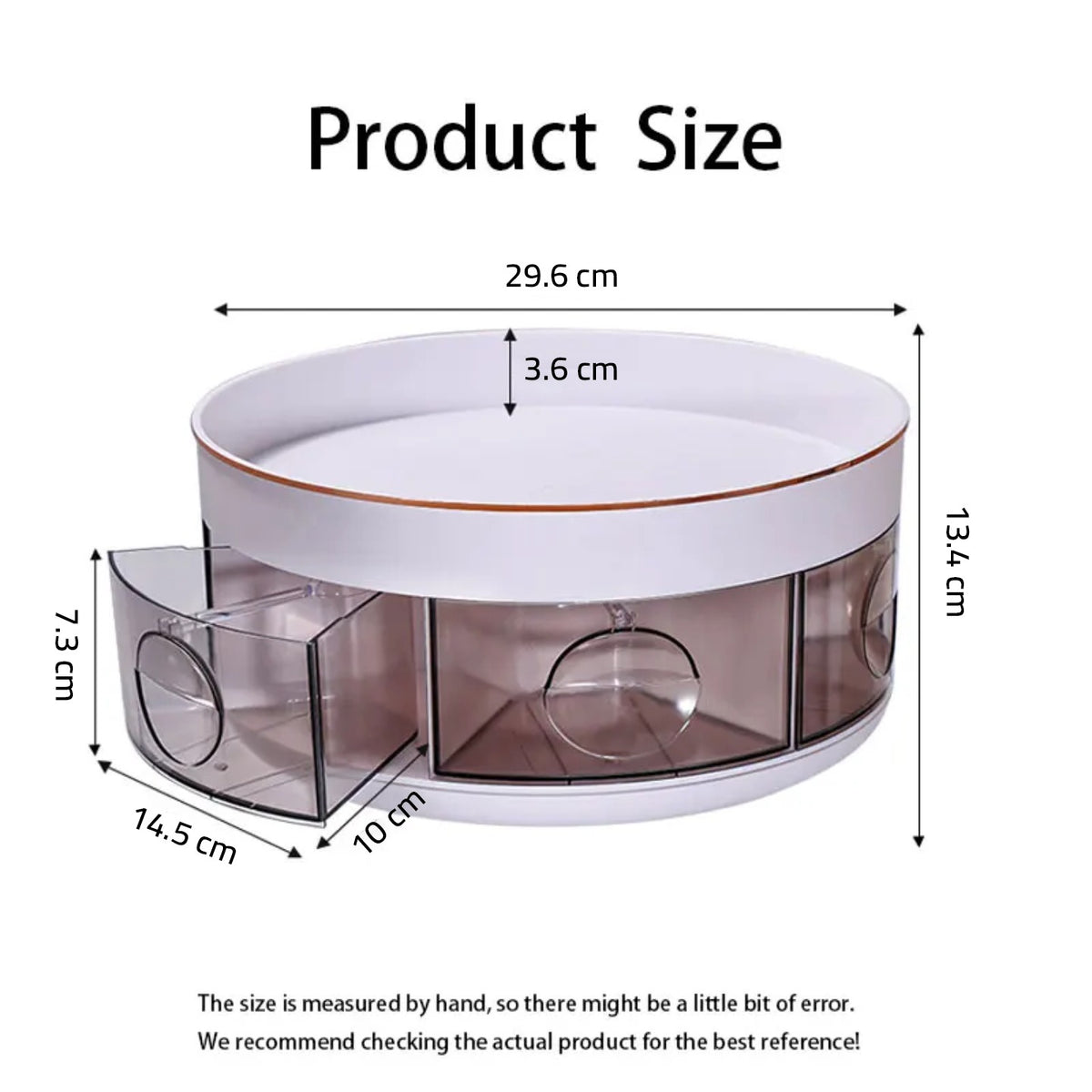 Size Details Of iRotating Kitchen Spice Rack.