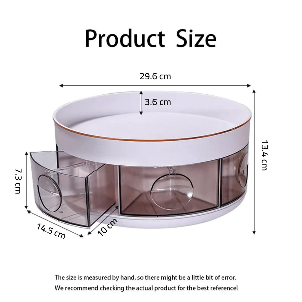 Rotating Kitchen Spice Rack, Turntable Storage Tray, Multi-Grid Seasoning Organizer with Drawer Rotating Kitchen Spice Rack, Turntable Storage Tray, Multi-Grid Seasoning Organizer with Drawer