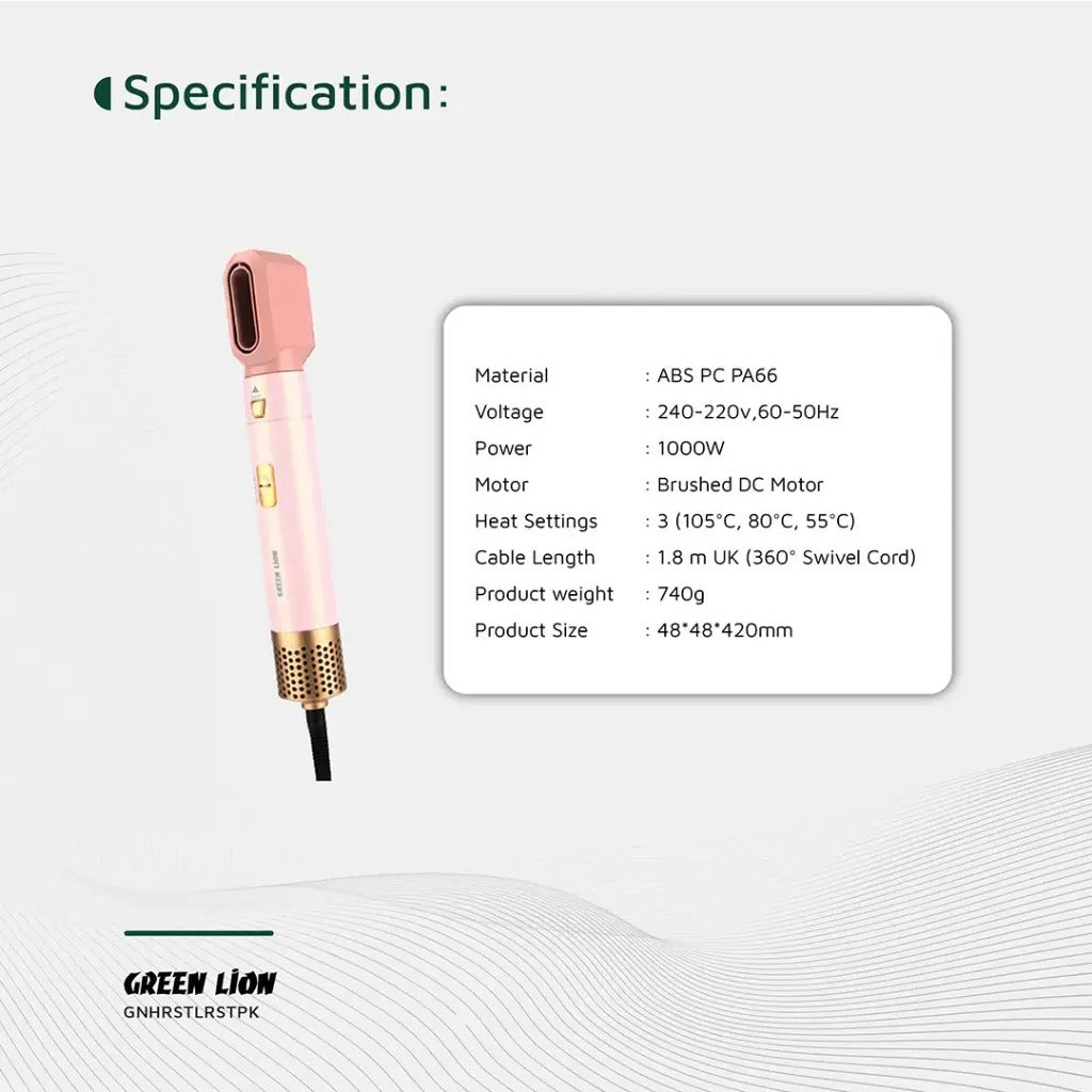 Specification Of Green Lion 5 - in -1 Professional Hair Styler.