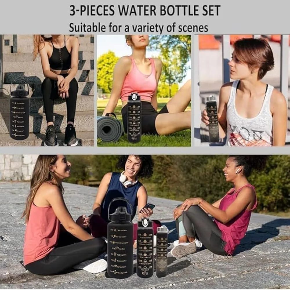 3PCS Motivational Sports Water Bottle suitable for various scenes