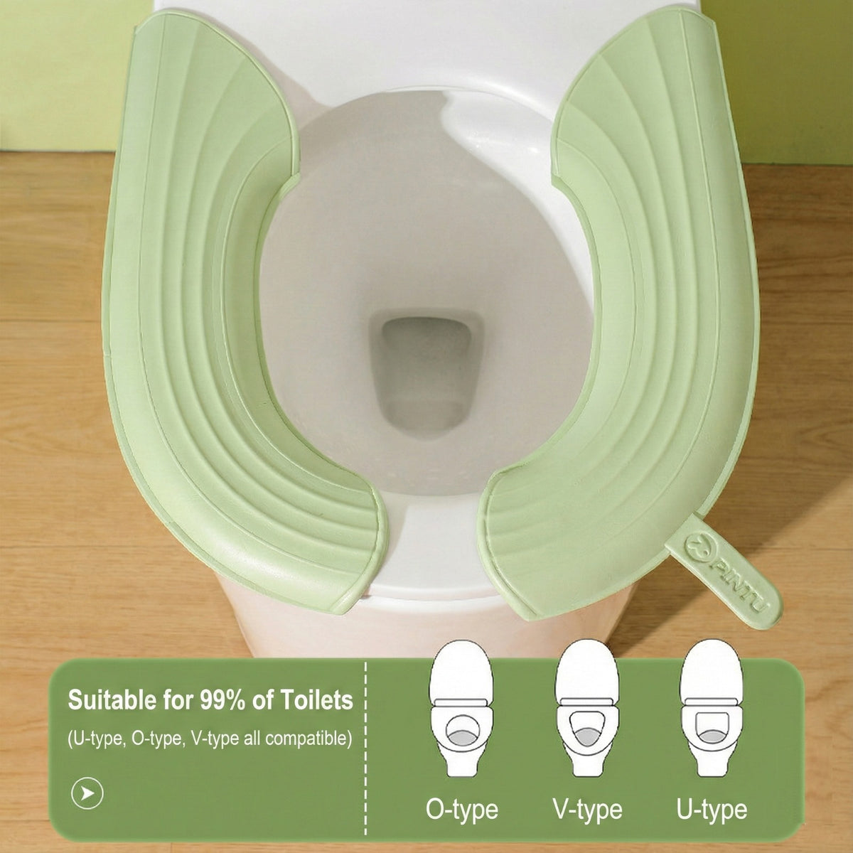 Soft waterproof Toilet Seat Cushion Cover, placed on a toilet seat for added comfort and hygiene.