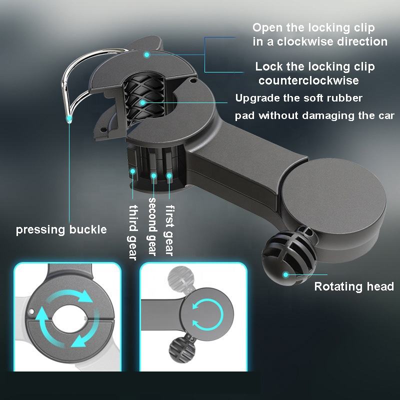 Rotating Mini Car Vehicle Cooling Fan, Double Headed Clip Lock Fan for Car Rear Seats Rotating Mini Car Vehicle Cooling Fan, Double Headed Clip Lock Fan for Car Rear Seats