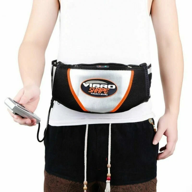  A Person is Wearing Vibro Shape Slimming Belt.