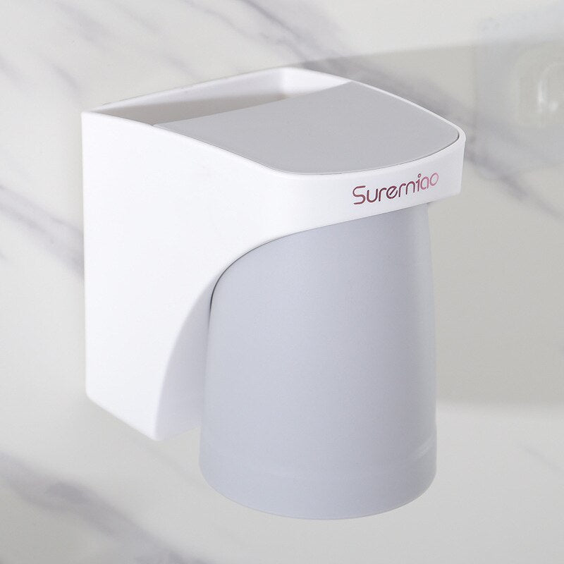 Wall Mount Magnetic Toothbrush Cup Holder