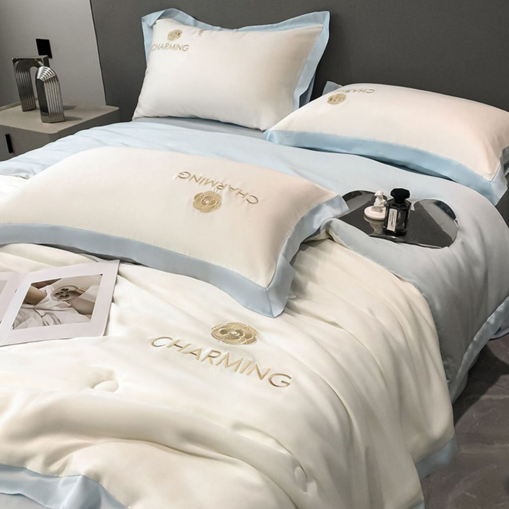 Summer Quilted Cooling Comforter Bedding Set.
