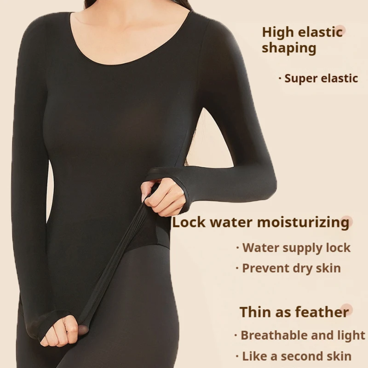A Woman is wearing Women's Thermal Underwear Set.