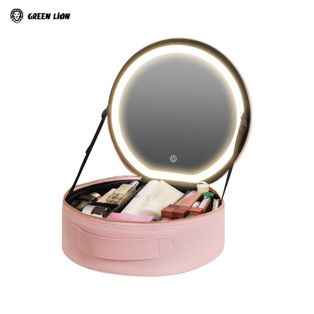 Green Lion Makeup Organizer Pro with Lighted Mirror, LED Cosmetic Storage Case Green Lion Makeup Organizer Pro with Lighted Mirror, LED Cosmetic Storage Case