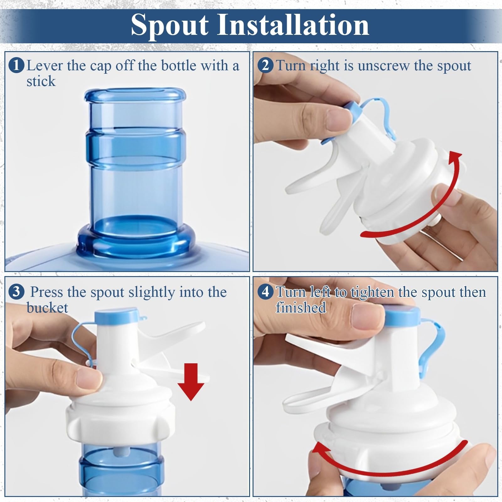 Water jug holder installation steps