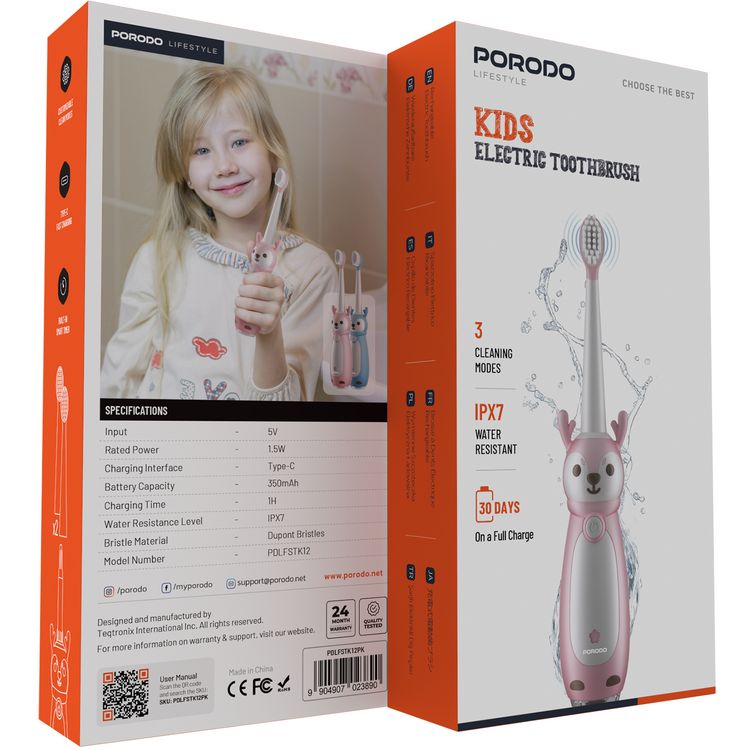 Kids Electric Toothbrush – 3 Cleaning Modes, Smart Timer, IPX7 Water-Resistant Kids Electric Toothbrush – 3 Cleaning Modes, Smart Timer, IPX7 Water-Resistant