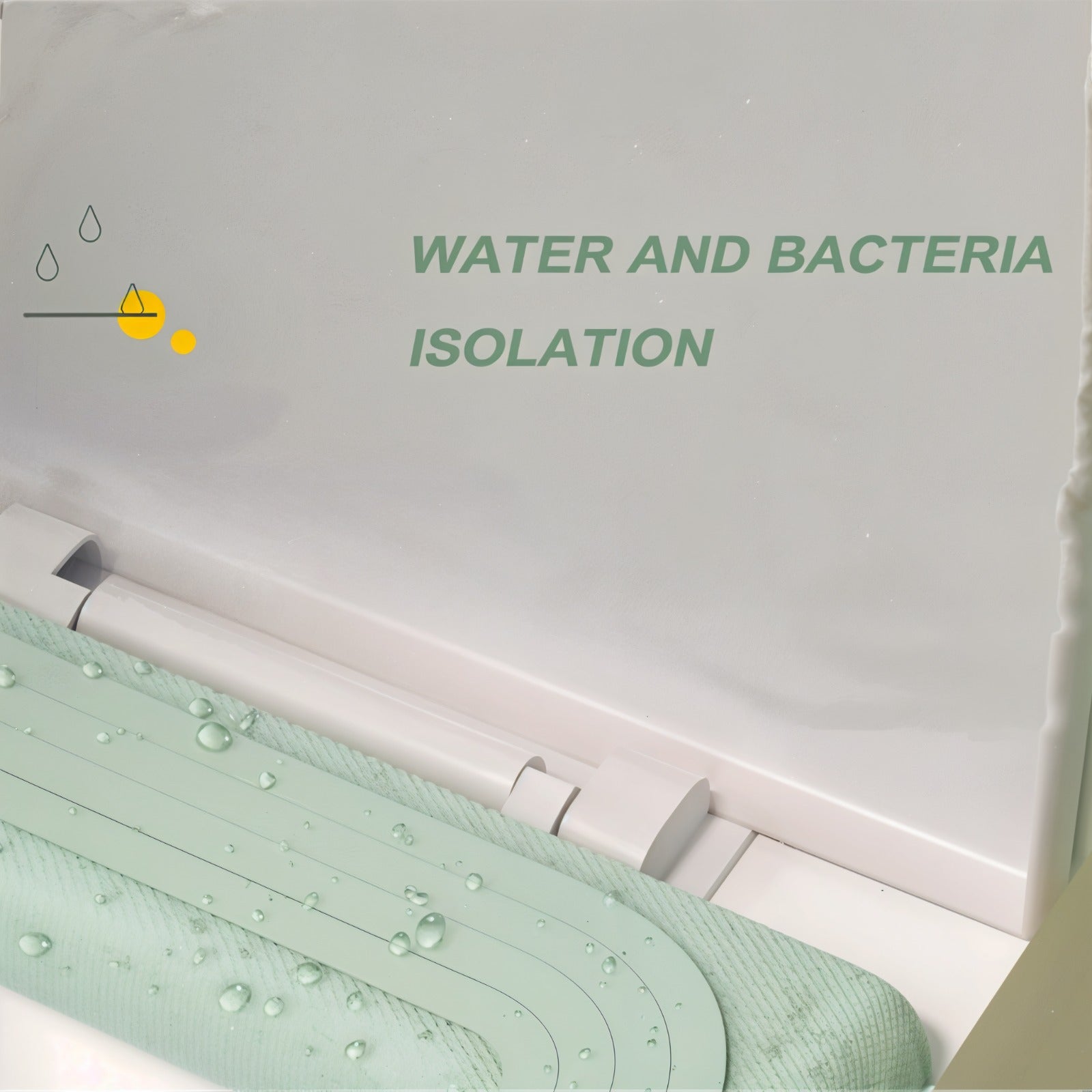 A padded toilet seat cover shown fitted on a toilet.