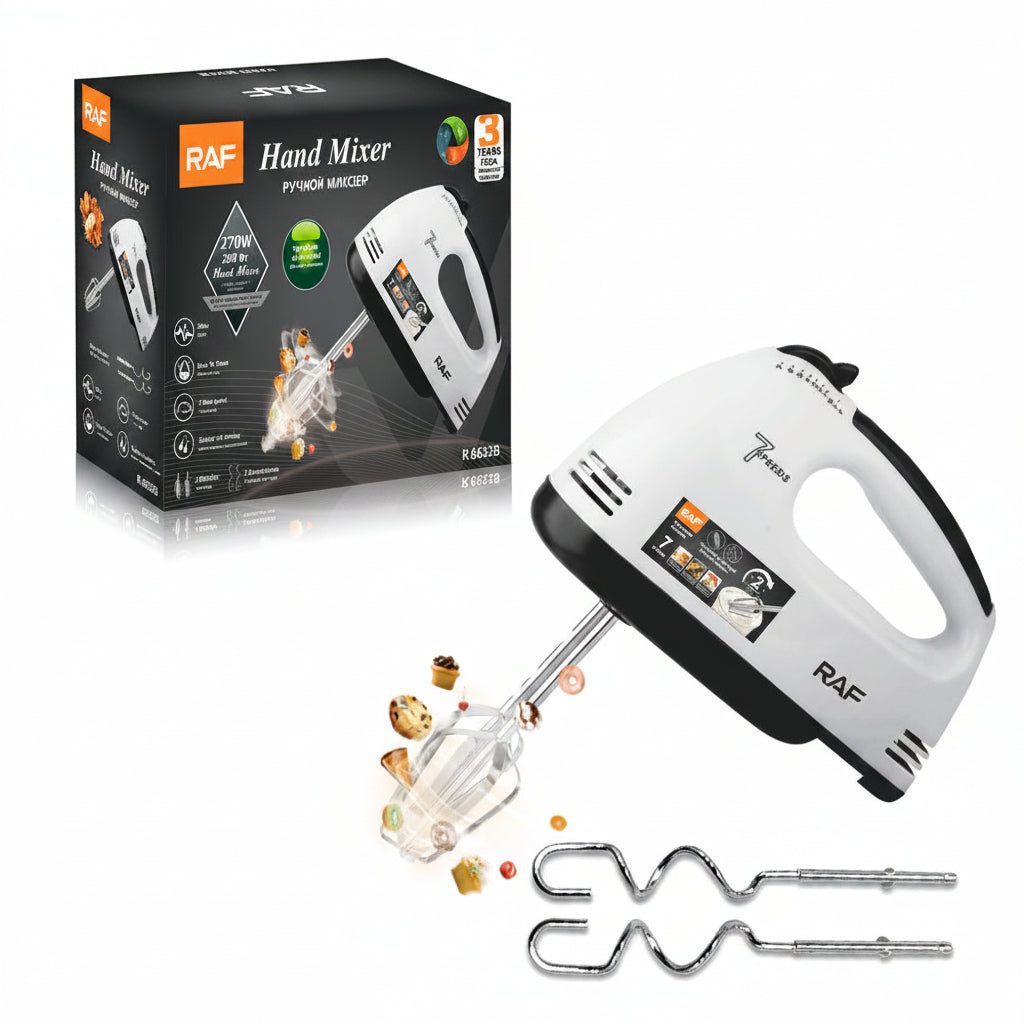 RAF 270W Hand Mixer and its Pack.