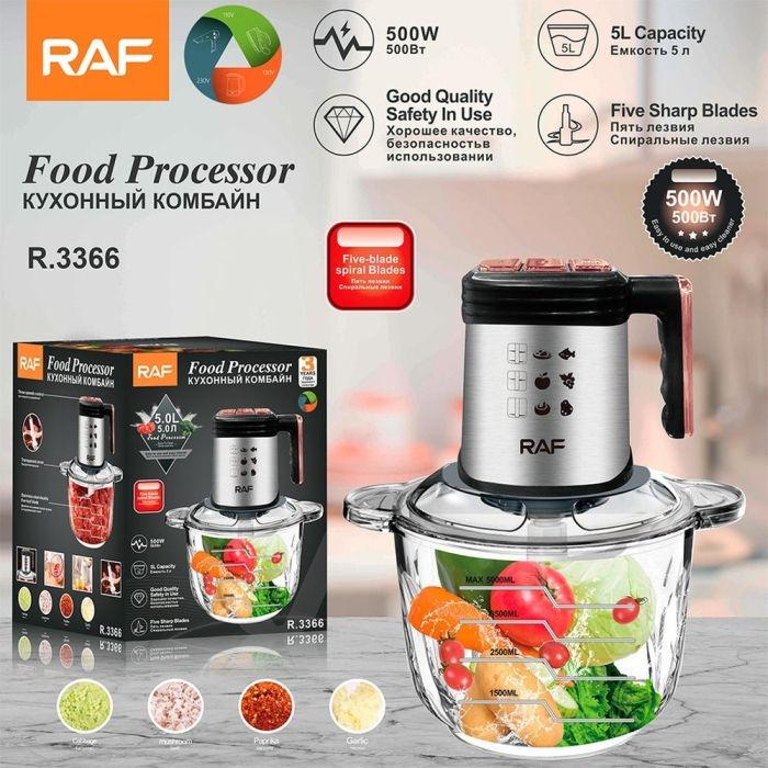 A RAF 5L Food Processor with its Pack.