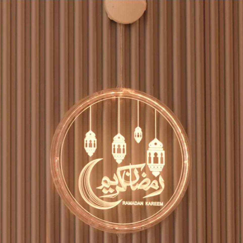 Ramadan 3D Decorative Hanging Light, Moon Star Window Lamp Decor LED Night Lights Ramadan 3D Decorative Hanging Light, Moon Star Window Lamp Decor LED Night Lights