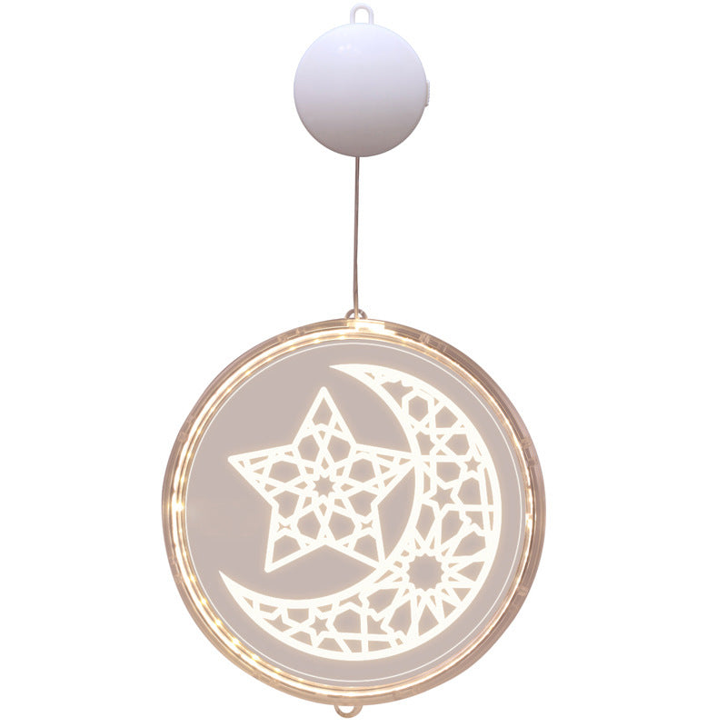 Ramadan 3D Decorative Hanging Light, Moon Star Window Lamp Decor LED Night Lights Ramadan 3D Decorative Hanging Light, Moon Star Window Lamp Decor LED Night Lights