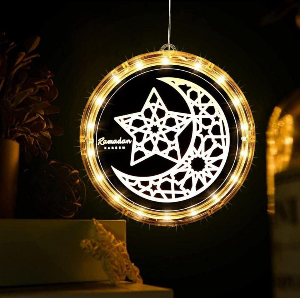 Ramadan 3D Decorative Hanging Light, Moon Star Window Lamp Decor LED Night Lights Ramadan 3D Decorative Hanging Light, Moon Star Window Lamp Decor LED Night Lights