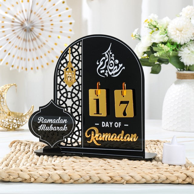 Ramadan Countdown Calendar in Black Color.