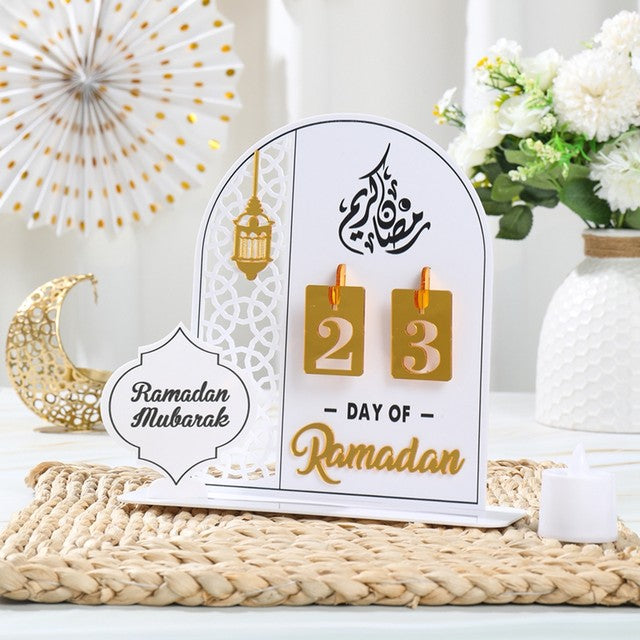 A White Ramadan Countdown Calendar.