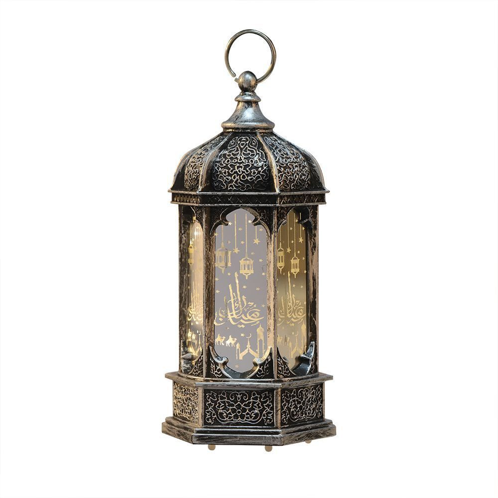 A Silver Ramadan Eid Lantern Decor Lights.