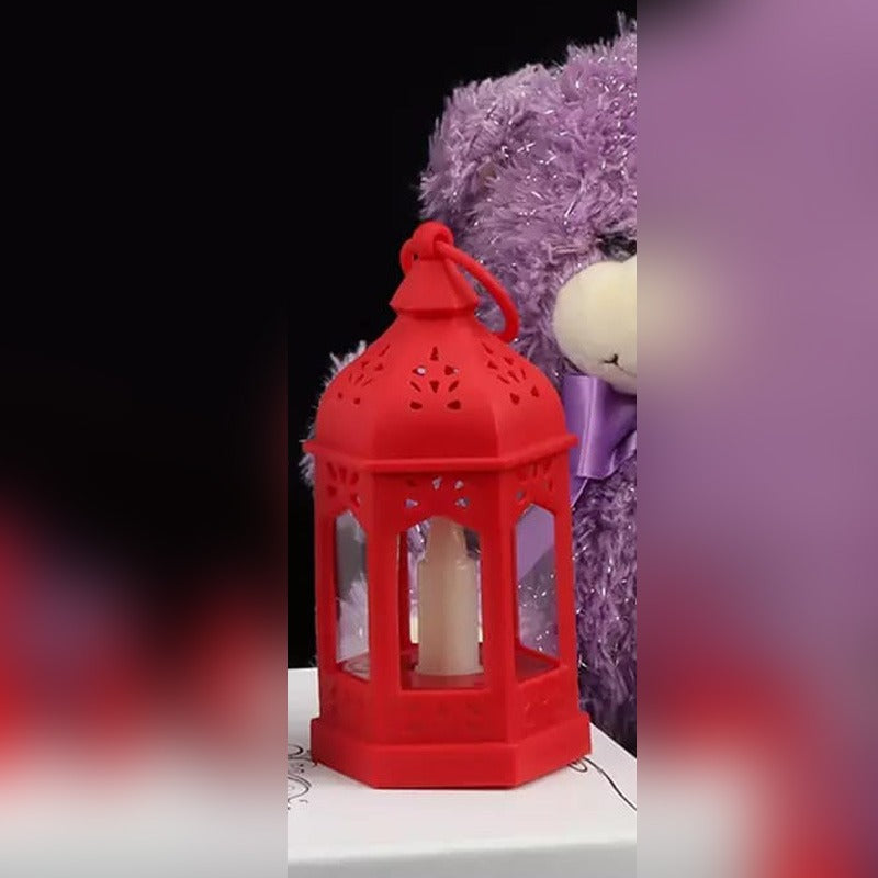 Ramadan Eid decorative LED lantern lights in red.