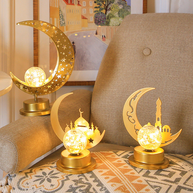 Ramadan Moon LED Table Lamps are Lightened up in a living area.