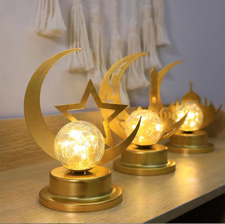 Ramadan Moon LED Table Lamps Lightened up for Ramadan.
