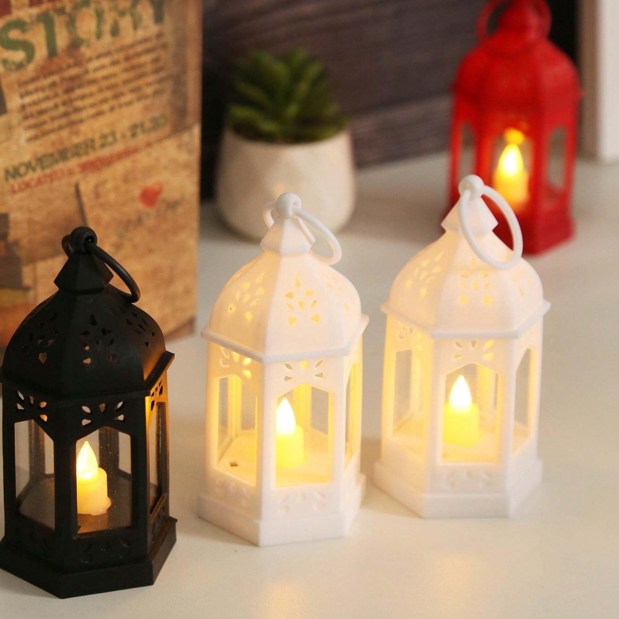Set of three Ramadan Eid decorative LED lantern lights.