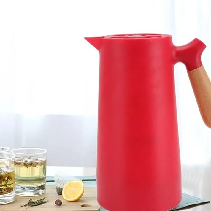 Red 1 Litre Stainless Steel Thermal Coffee Jug.