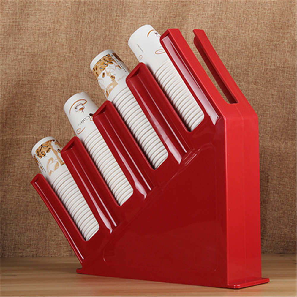 Cup Storage Rack Stand, 4 Compartment Cup Holder, Disposable Paper Cup