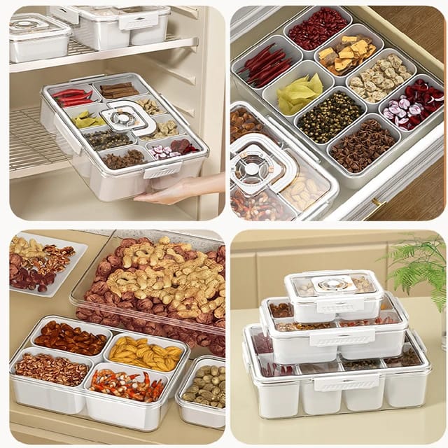 Refrigerator Storage Box is Stored With Different Food Items.