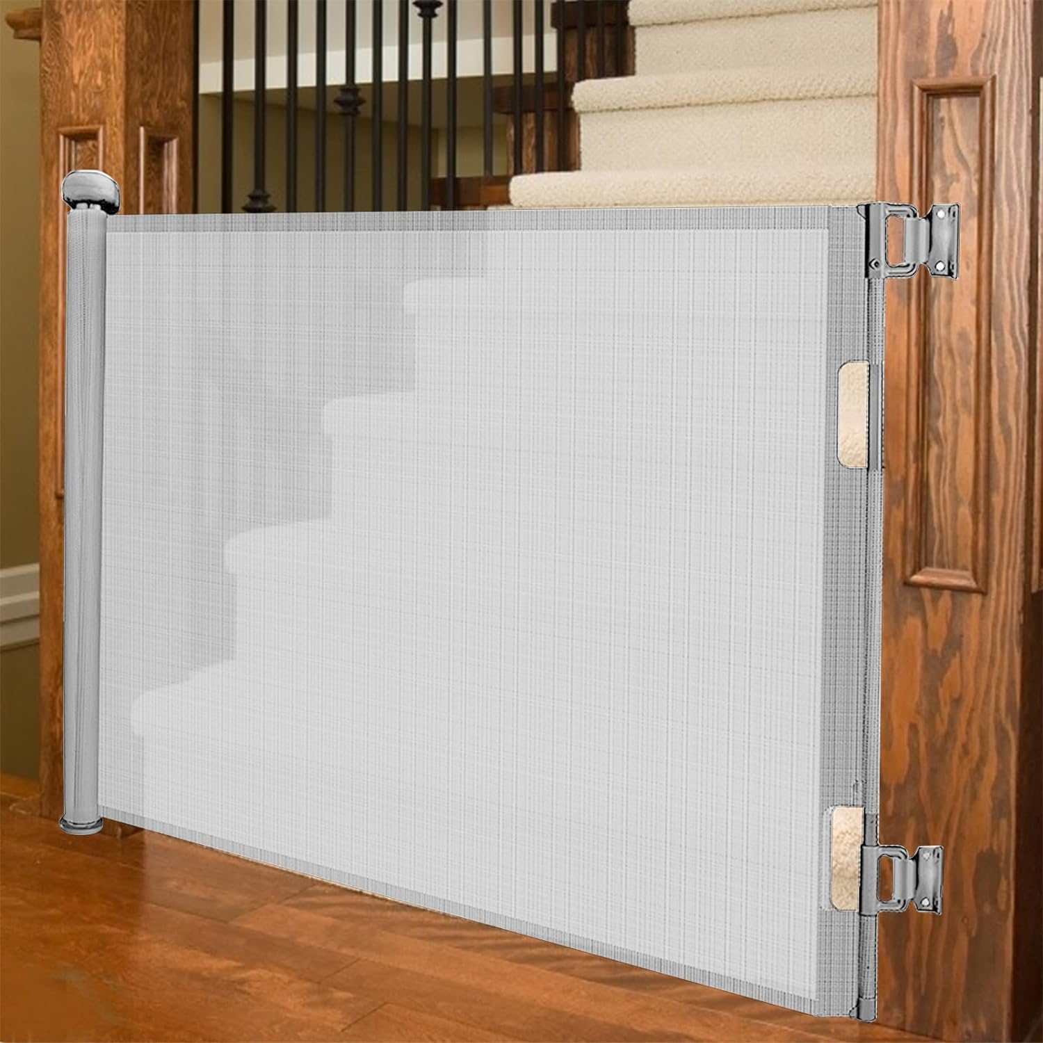 Retractable Baby and Pet Safety Gate - Ideal for Stairs, Corridors, Doors, Indoors, and Outdoors