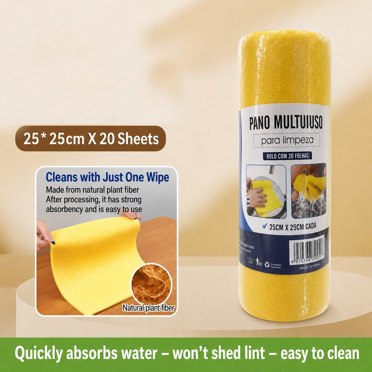 Reusable Multipurpose Cleaning Cloth Roll .