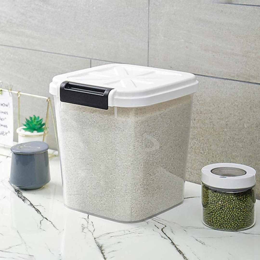Airtight Grain Storage Box having Rice and Pulses  in it.