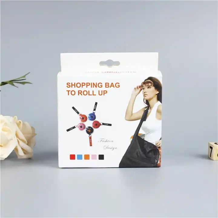 Roll Up Shopping Storage Bag, Foldable Pull Out Reusable Grocery Tote Bag with Clip Case Roll Up Shopping Storage Bag, Foldable Pull Out Reusable Grocery Tote Bag with Clip Case